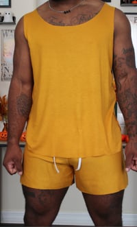 Image 2 of Gold refined signature tank top (Oversized)