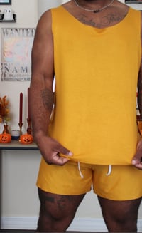 Image 4 of Gold refined signature tank top (Oversized)