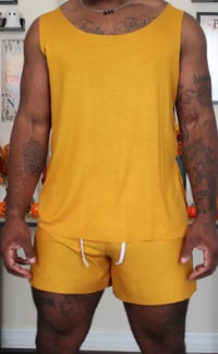 Image 3 of Gold refined signature tank top (Oversized)