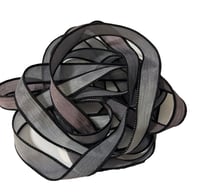 Image 3 of 1PC. BLACK ORCHID 42" hand dyed wrist wrap bracelet silk ribbon//Yoga wrist wrap bracelet ribbon