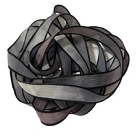 Image 2 of 1PC. BLACK ORCHID 42" hand dyed wrist wrap bracelet silk ribbon//Yoga wrist wrap bracelet ribbon