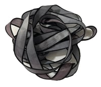 Image 5 of 1PC. BLACK ORCHID 42" hand dyed wrist wrap bracelet silk ribbon//Yoga wrist wrap bracelet ribbon