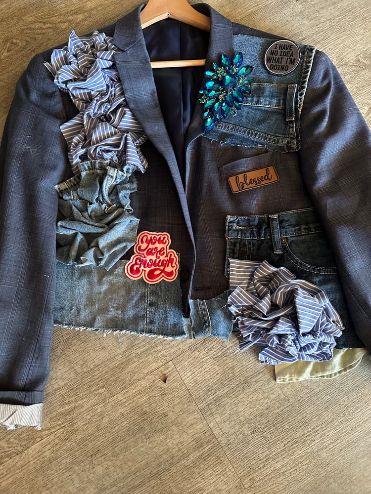 Image of Custom you are enough crop blazer