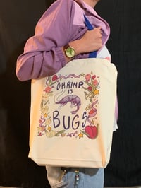 Image 1 of Shrimp is Bugs Totebags 
