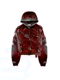 Image 1 of ‘Víno’ Red Gradient Hybrid Hoodie