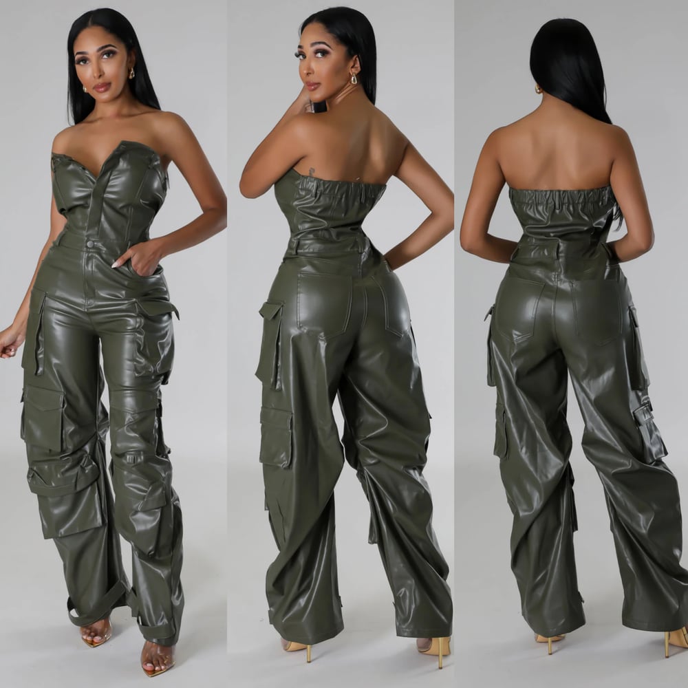 Image of LIBBY FAUX LEATHER JUMPER