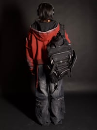 Image 3 of ‘Víno’ Red Gradient Hybrid Hoodie