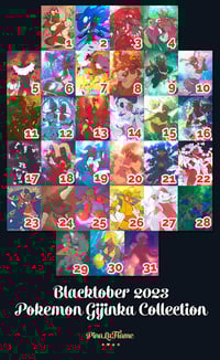 Image 2 of Blacktober Pokemon Gijinka Prints 2023 [PRE-ORDER]