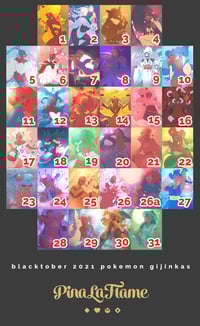 Image 2 of Blacktober Pokemon Gijinka Prints 2021 [PRE-ORDER]