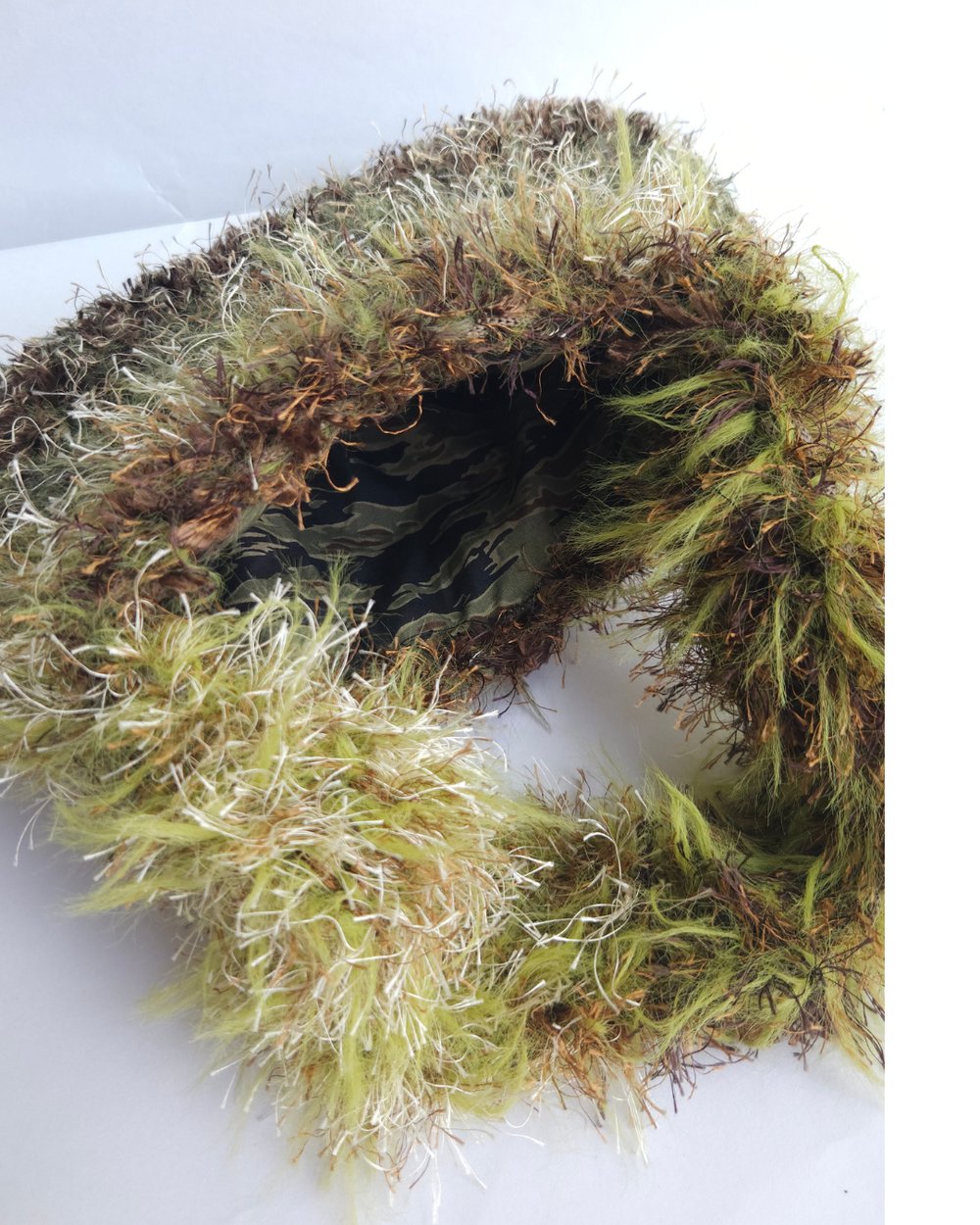 Image of Ghillie 8 - Earth tone fluffy over the shoulder handbag made from new and recycled materials