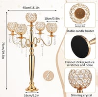 Image 3 of Kaylabelledidi 4Sets 5 Arm Crystal Candelabra Centerpieces for Wedding,29.5Inches Tall 