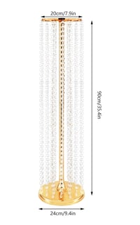 Image 3 of Kaylabelledidi 2 Pcs Wedding Centerpieces Flower Vases 35.4" Tall Chandelier Crystal Vase