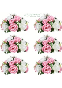 Image 1 of Kaylabelledidi Flower Ball Arrangement Bouquet - 2 Pcs 9.5 inch Diameter  Fake Flowers Roses Balls