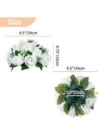 Image 4 of Kaylabelledidi Flower Ball Arrangement Bouquet - 2 Pcs 9.5 inch Diameter  Fake Flowers Roses Balls