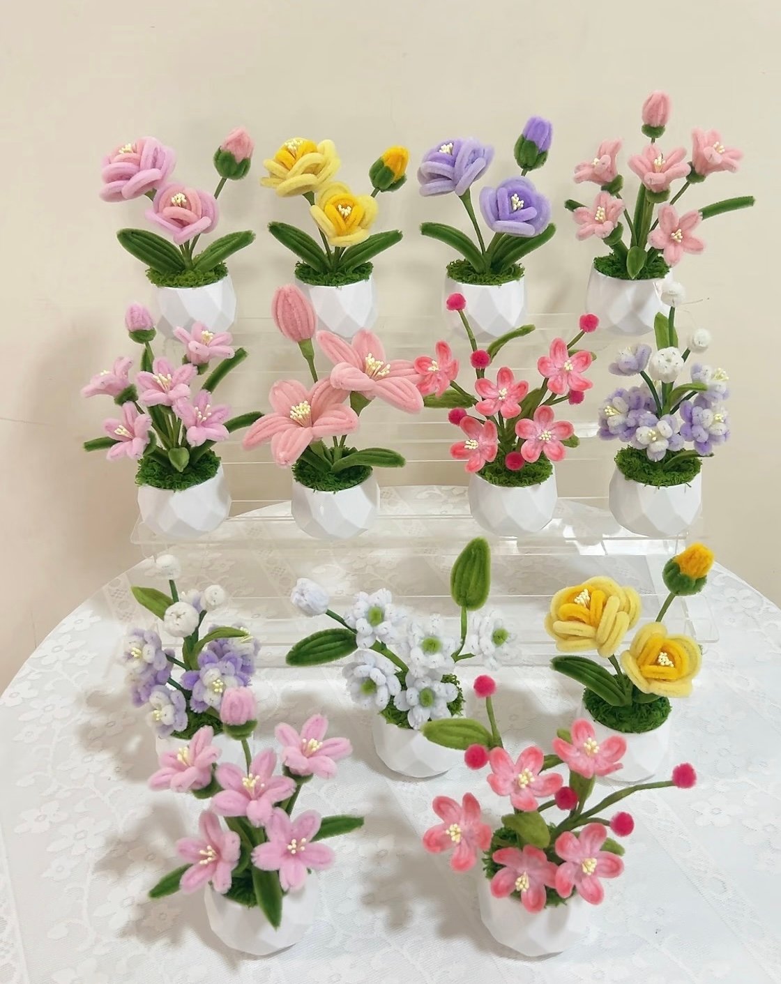 Image of 🌷 Handmade Pipe Cleaner Flower Pot Collection