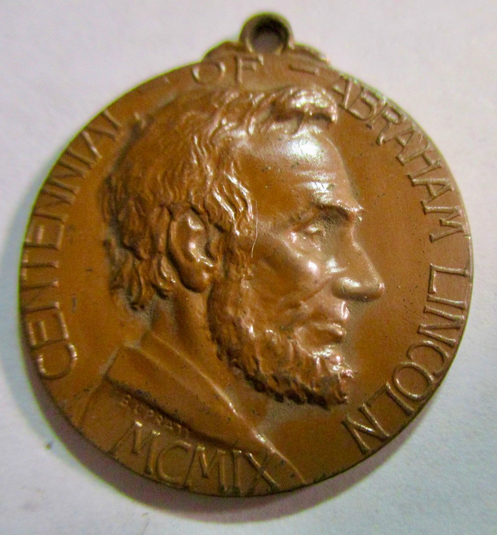 #128-CIVIL WAR SALE: MEDAL ISSUED IN 1909 CELEBRATING LINCOLN'S BIRTH