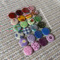 Image 3 of 1.25" Vintage Fabric Buttons