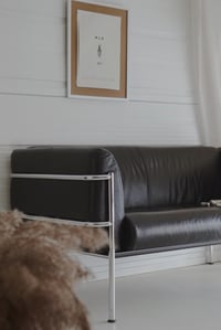 Image 1 of Canapé / Sofa - Mid century - 2 places - Cuir & chrome 