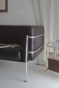 Image 3 of Canapé / Sofa - Mid century - 2 places - Cuir & chrome 