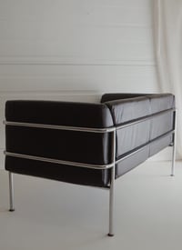 Image 4 of Canapé / Sofa - Mid century - 2 places - Cuir & chrome 