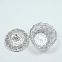 Image 3 of Bonbonnière sucrier vintage avec couvercle 1960s en verre à facettes - Boîte en verre
