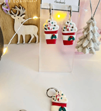 Image 1 of Sorbete navideño. Pendientes de acero inoxidable.