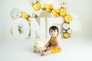 Image of Gold And Silver ONE Garland CAKE SMASH