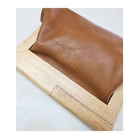 Image 4 of *NEW* Caramel Leather & Timber Clutch