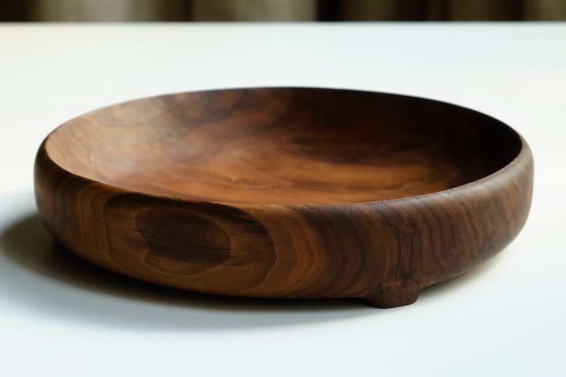 Image of Footed Bowl, Black Walnut - LBL002