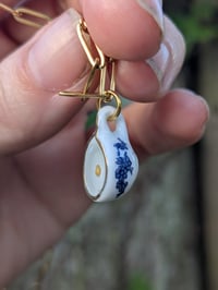 Image 1 of Steep in Faith Blue and White Teacup Necklace