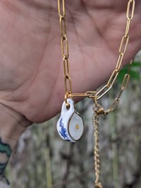 Image 3 of Steep in Faith Blue and White Teacup Necklace