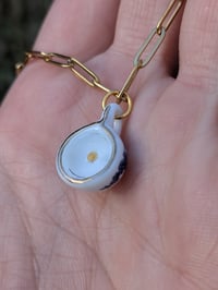 Image 4 of Steep in Faith Blue and White Teacup Necklace