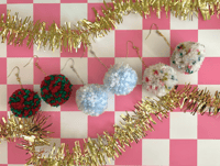 Image 1 of holiday pom pom earrings