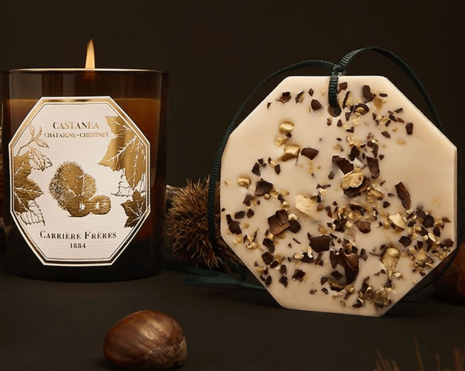 Image of Carrière Frères NEW Chestnut Candle (and Wax Botanical Palet)
