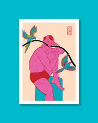 Image 1 of A5 & A4 PRINT | Mustache (Preorder)