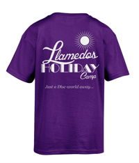 Image 2 of Llamedos Holiday Camp Logo T-shirt - Purple - Dual Print