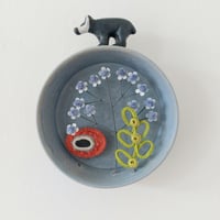 Image 1 of Ceramic Badger on Circular Frame