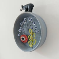 Image 2 of Ceramic Badger on Circular Frame