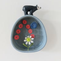 Image 1 of Ceramic Badger on Arched Frame- SOLD