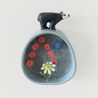 Image 4 of Ceramic Badger on Arched Frame- SOLD