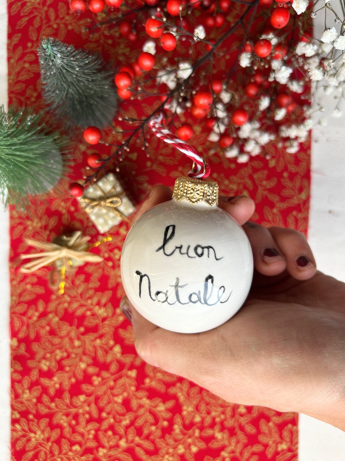 PALLINA DI NATALE - Decorazione #1 - Uccellino rosso