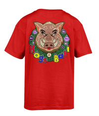 Image 2 of Hogs Ball T-shirt - Red - Dual Print 