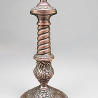 Image 3 of Ancien bougeoir en cuivre baroque - décor rocaille d'époque Napoléon III – style Louis XV