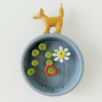 Image 1 of Ceramic Fox on Circular Frame -SOLD