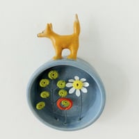 Image 4 of Ceramic Fox on Circular Frame -SOLD