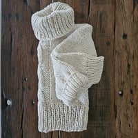 Image 1 of Chunky Cotton Turtleneck Sweater – Hand-Knitted in Argentina | Natural Cotton | Size Small (US 2) 