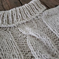 Image 3 of Chunky Cotton Turtleneck Sweater – Hand-Knitted in Argentina | Natural Cotton | Size Small (US 2) 
