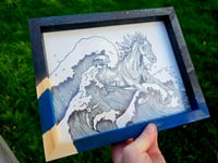 Image 1 of Inktober ornate kelpie framed original 
