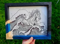 Image 4 of Inktober ornate kelpie framed original 