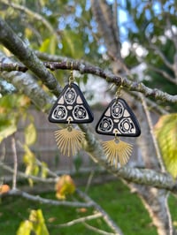 Image 1 of The Wonky Wheel Polymer Clay Earrings 1